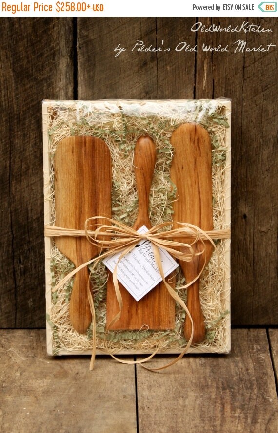 Kitchen Utensil Gift Set Wooden Spatulas Set of by OldWorldKitchen