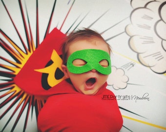 Robin Newborn Superhero Costume for baby Boy - Photography Prop - Halloween - Robin - DC Comics - Boy Superhero