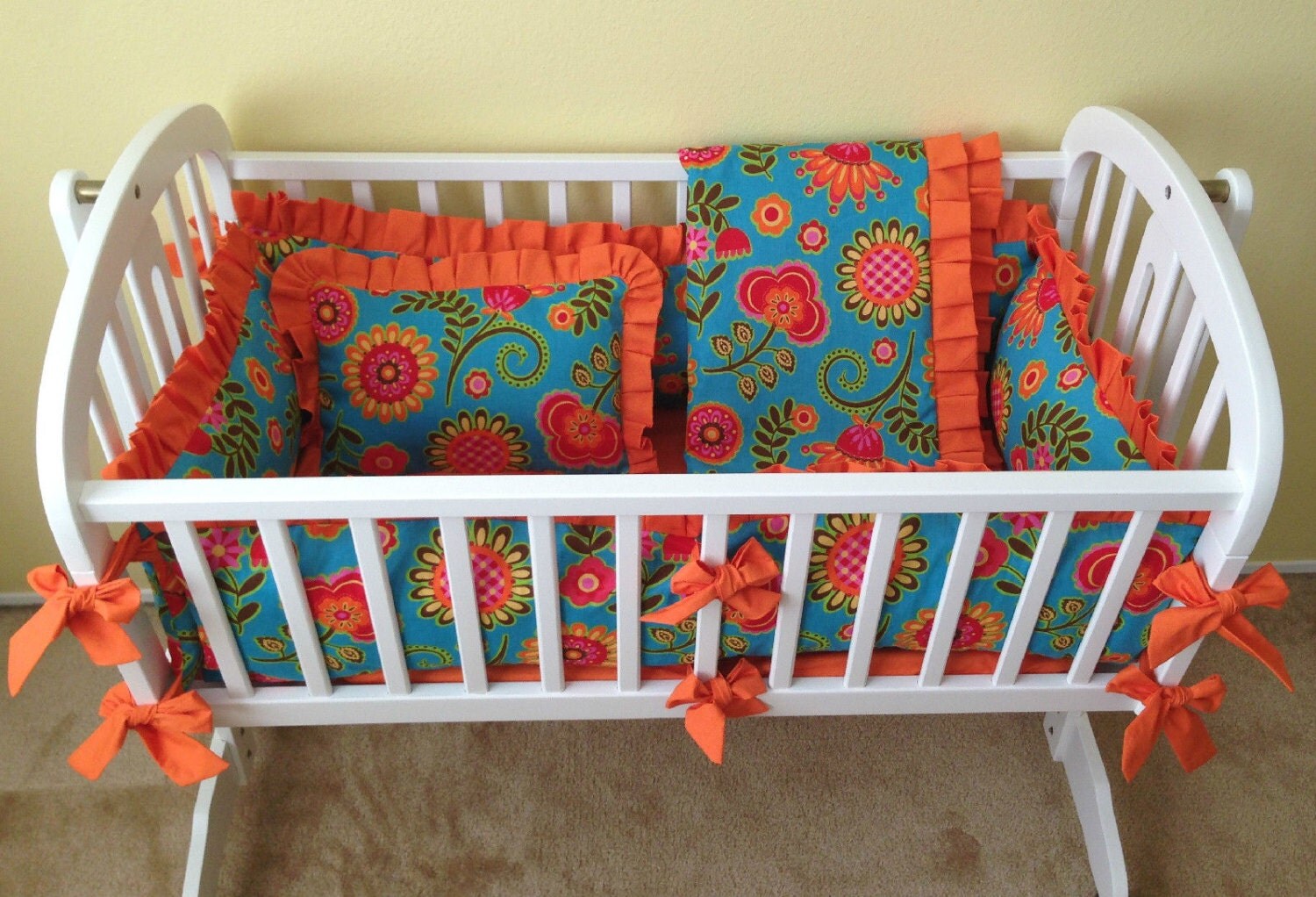 Gypsy Baby Floral Cradle Bedding Set Includes Cradle