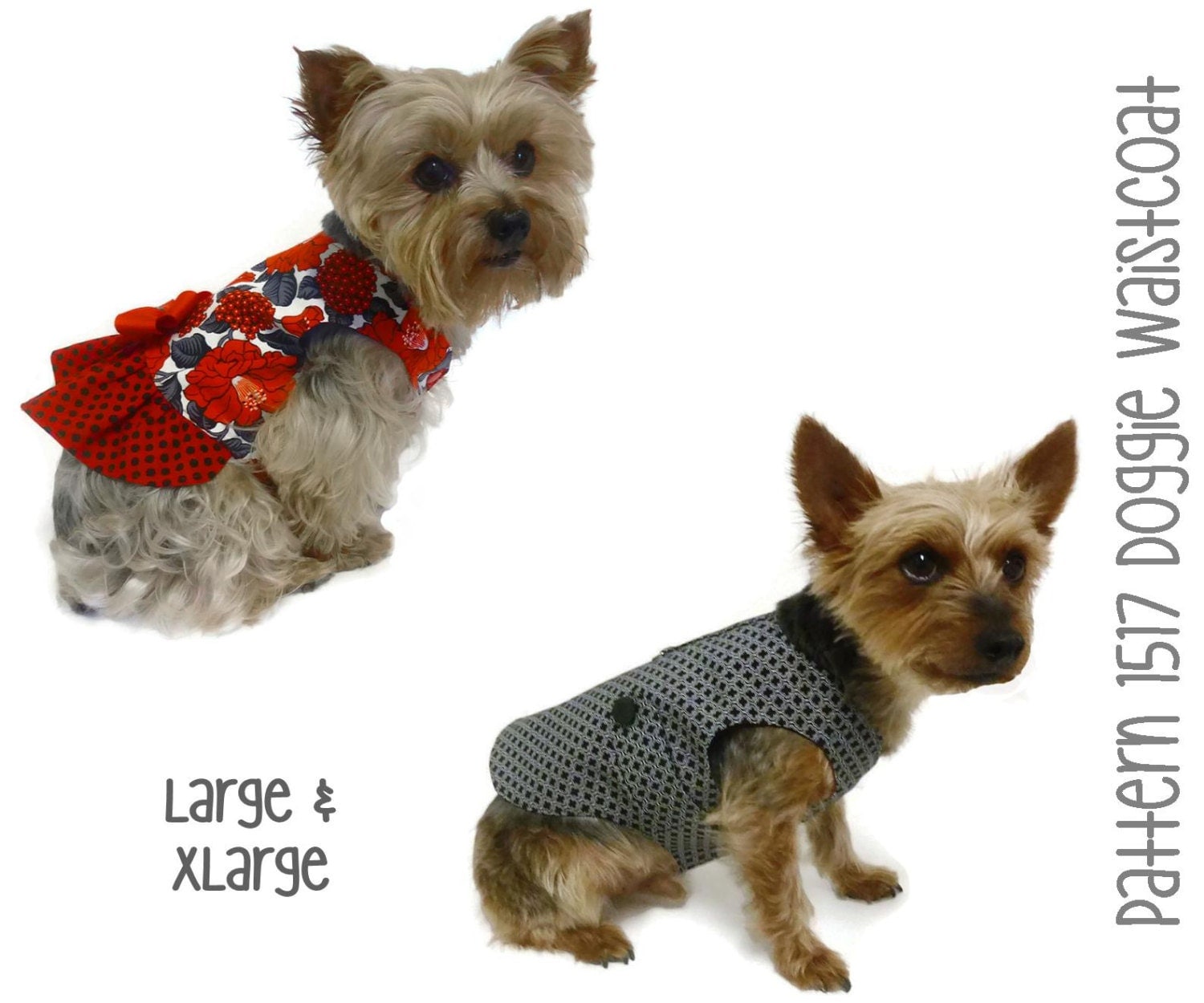 Waistcoat Dog Vest Pattern 1517 Large & XLarge by SofiandFriends