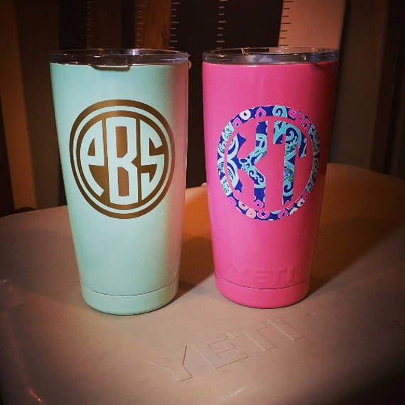 colors tumblers yeti MONOGRAM Tumbler Cooler Decal Colster Yeti for DECAL or Vinyl