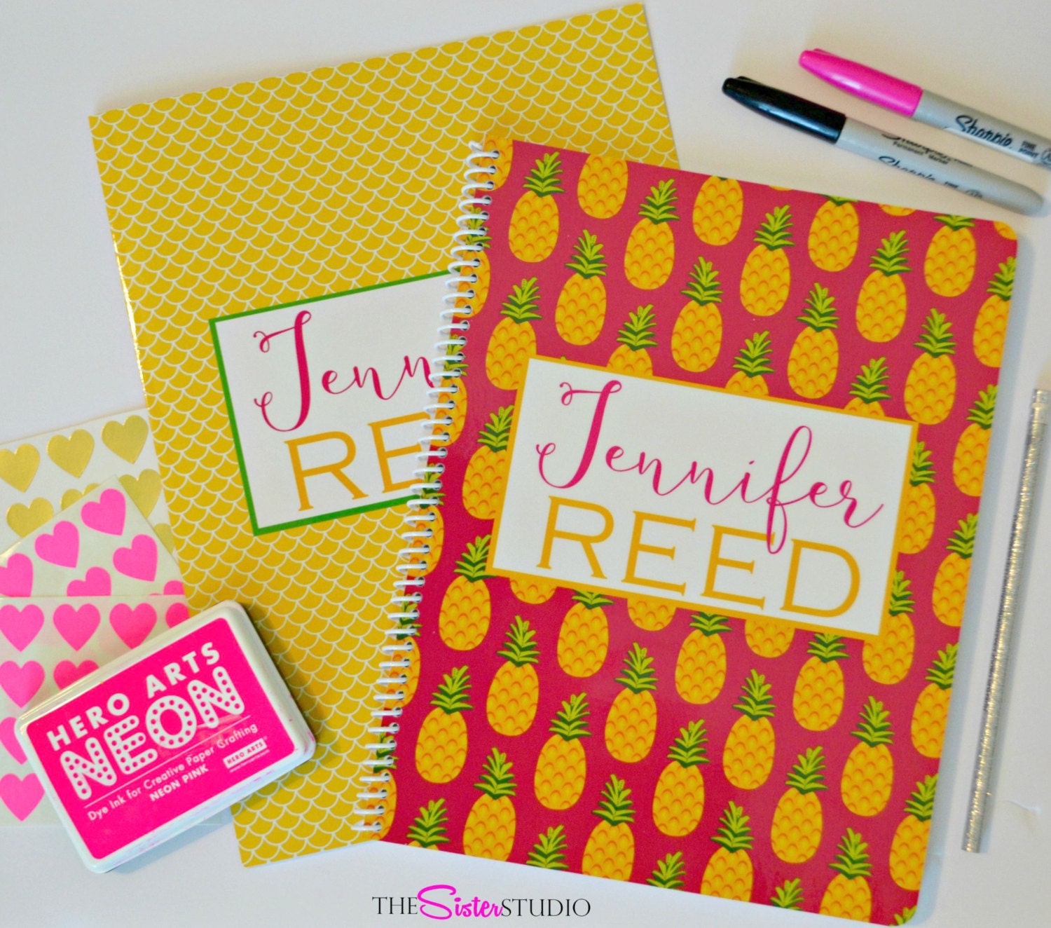 Custom Spiral and Folder SET Personalized by TheSisterStudio