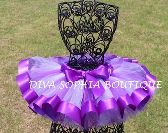 Purple Ribbon Tutu - Newborn Baby Infant Tutu - Toddler Tutu