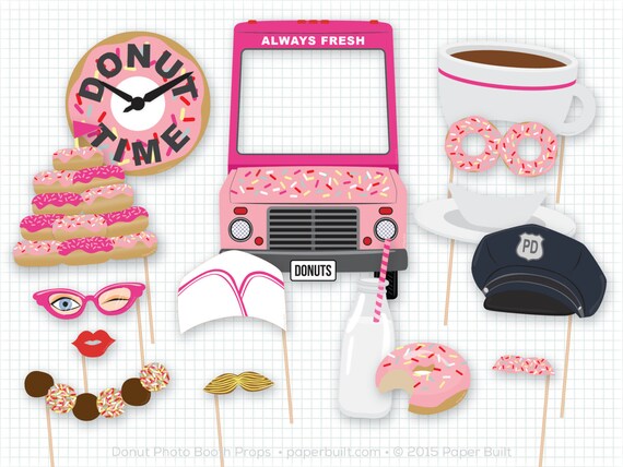Donut Shoppe Party, Donut Photo Booth Props, Donut Party, Donut Photobooth Props, Birthday, Sprinkles, Foto Booth, Pink, Diner, Sweet Shoppe Il_570xn