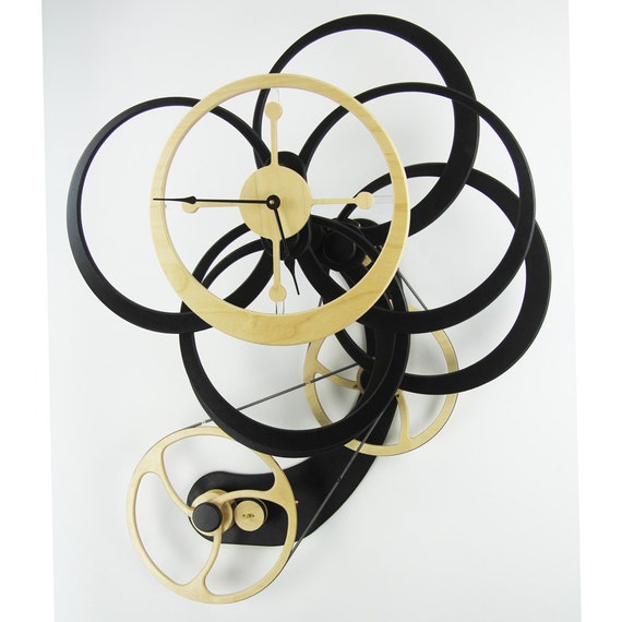 Wood Sculpture Clock Wall Art