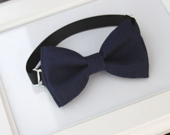 Navy bow-tie for babies, toddlers, boys, teens, adults - Adjustable neck-strap - Indigo bow tie