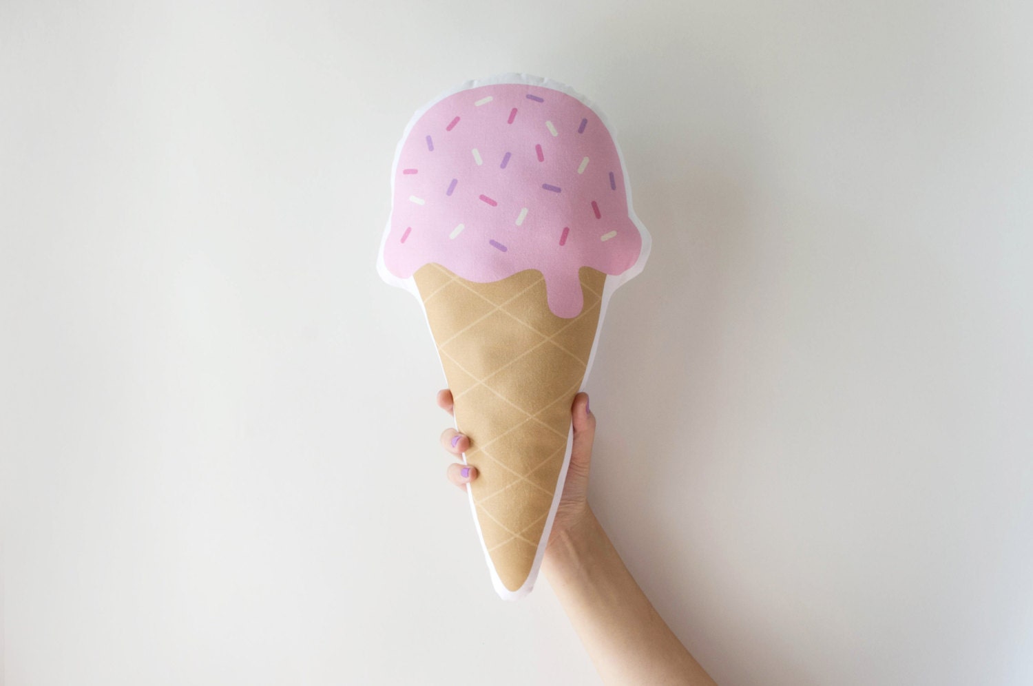 Ice Cream Pillow Plush Strawberry Ice Cream by