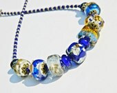 Blue Glass bead Statement necklace Beige Blue Lampwork necklace Elegant Chunky Womens necklace Ca'd'Oro Venezia One of a Kind Blue Glass bead Statement necklace Beige Blue Lampwork necklace Elegant Chunky Womens necklace Ca'd'Oro Venezia One of a Kind