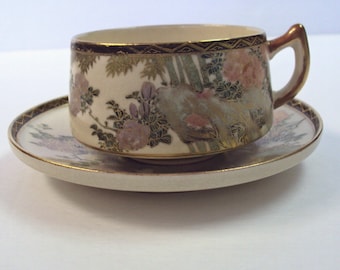 Japanese Satsuma Cup and Saucer