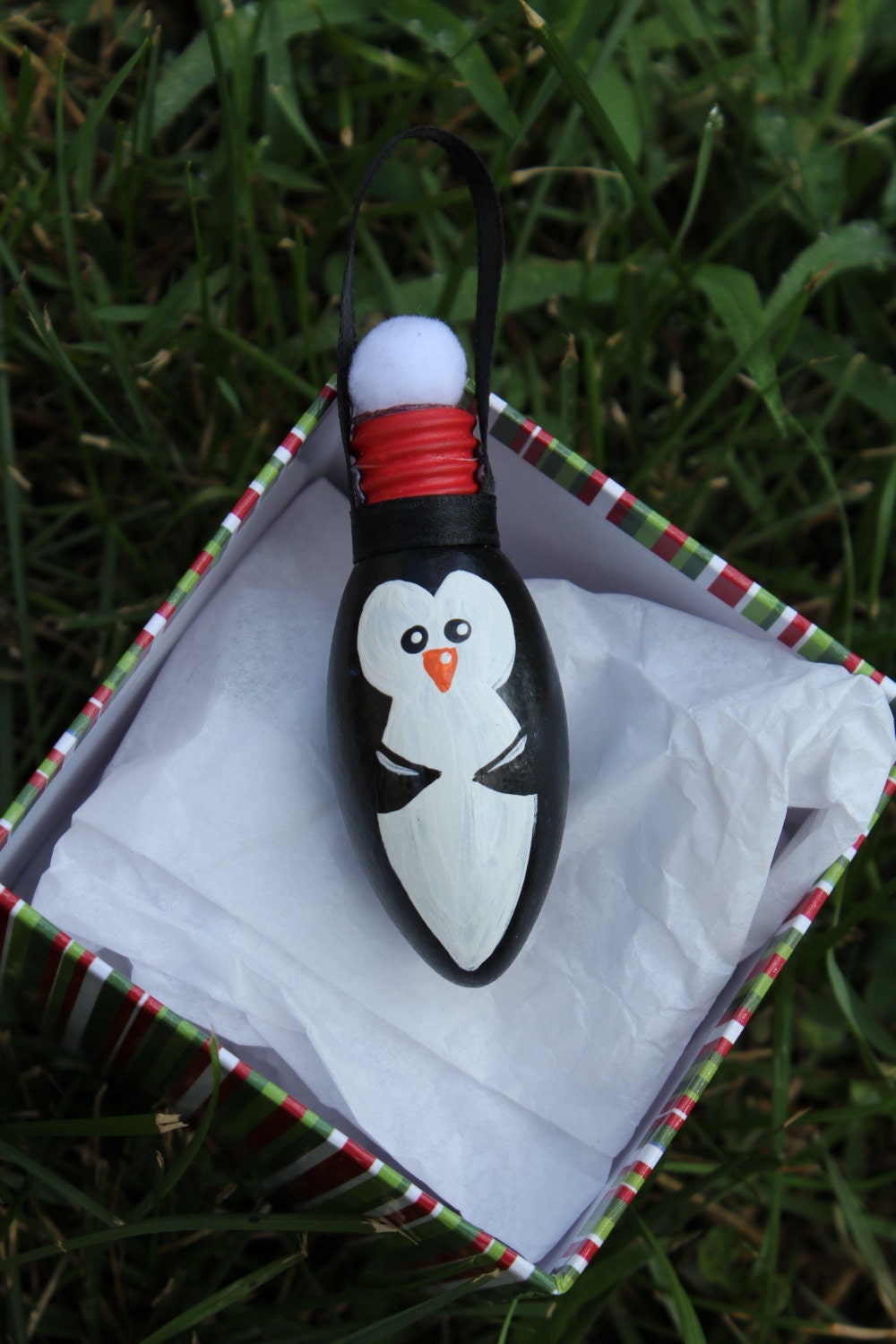 Small Penguin Light bulb Ornament by DesignsbyJodyRife on Etsy