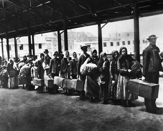 Ellis Island Arrivals late 1800s Immigration NYC Photo Print