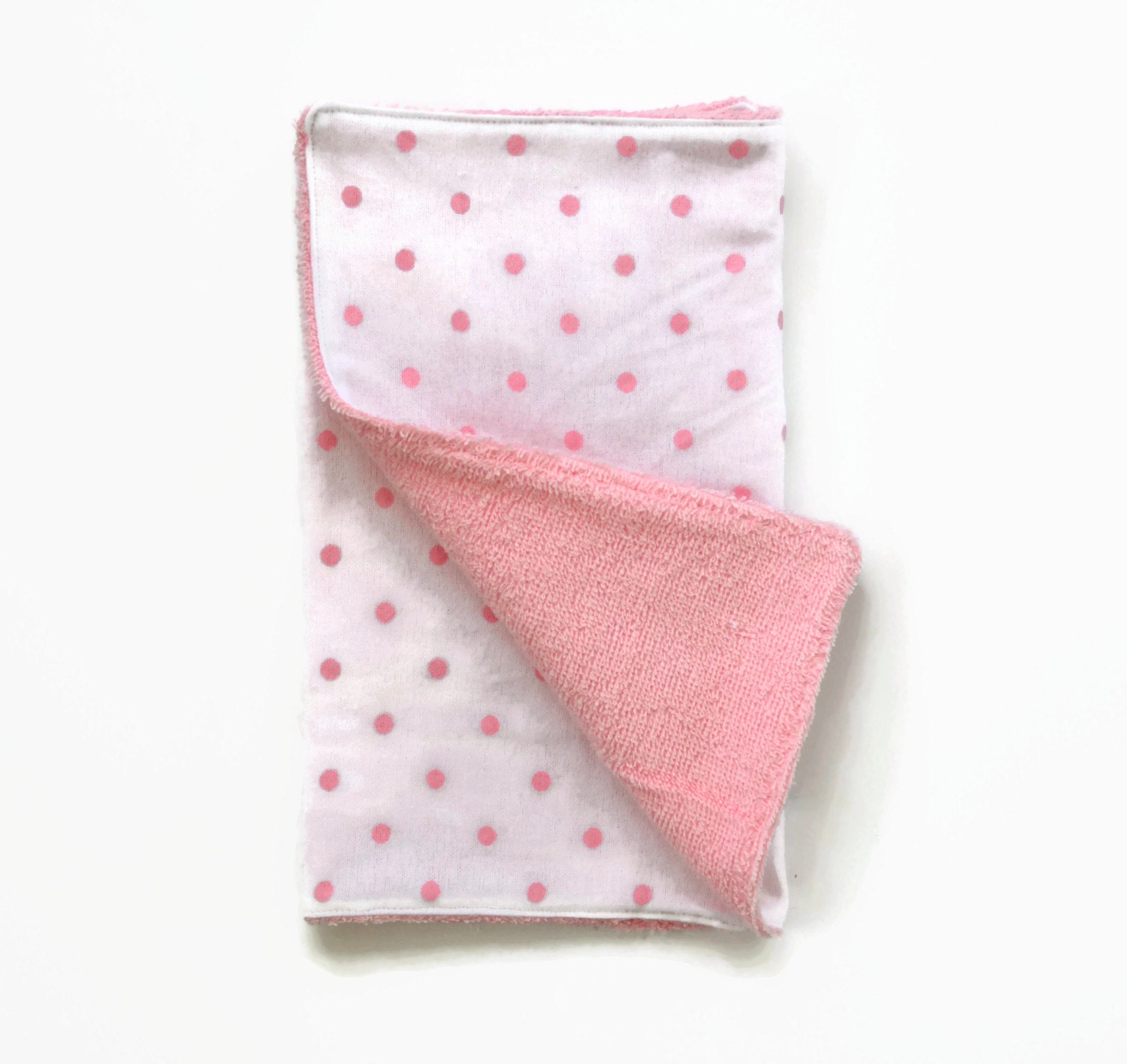 Light Pink Polka Dot Burp Cloths / Baby Girl Burp Cloth / Baby