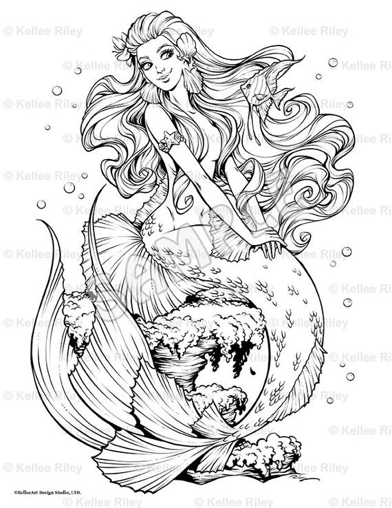 Mermaid Adult Coloring Pages 7