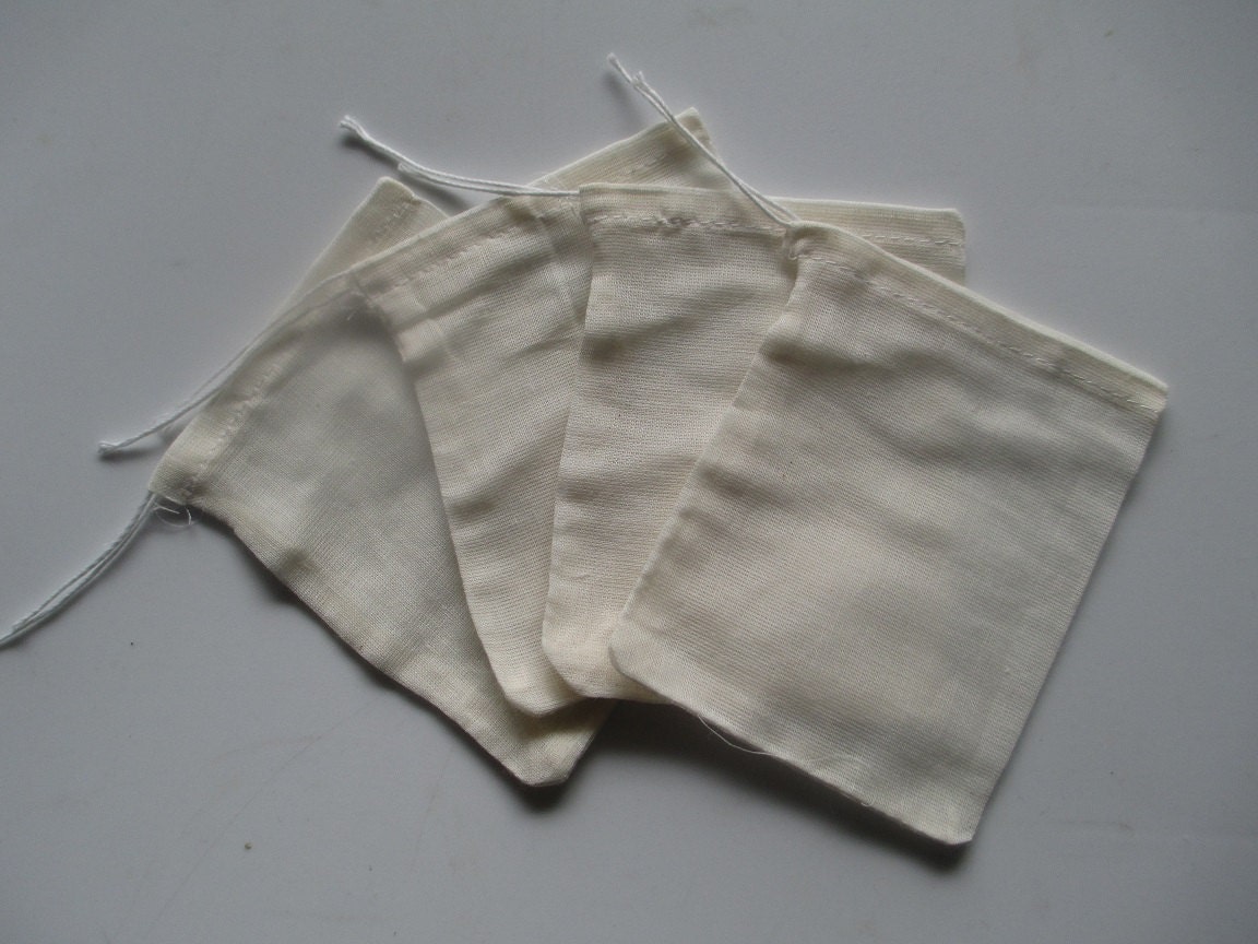 25 pcs Organic Cotton Muslin Bags 4