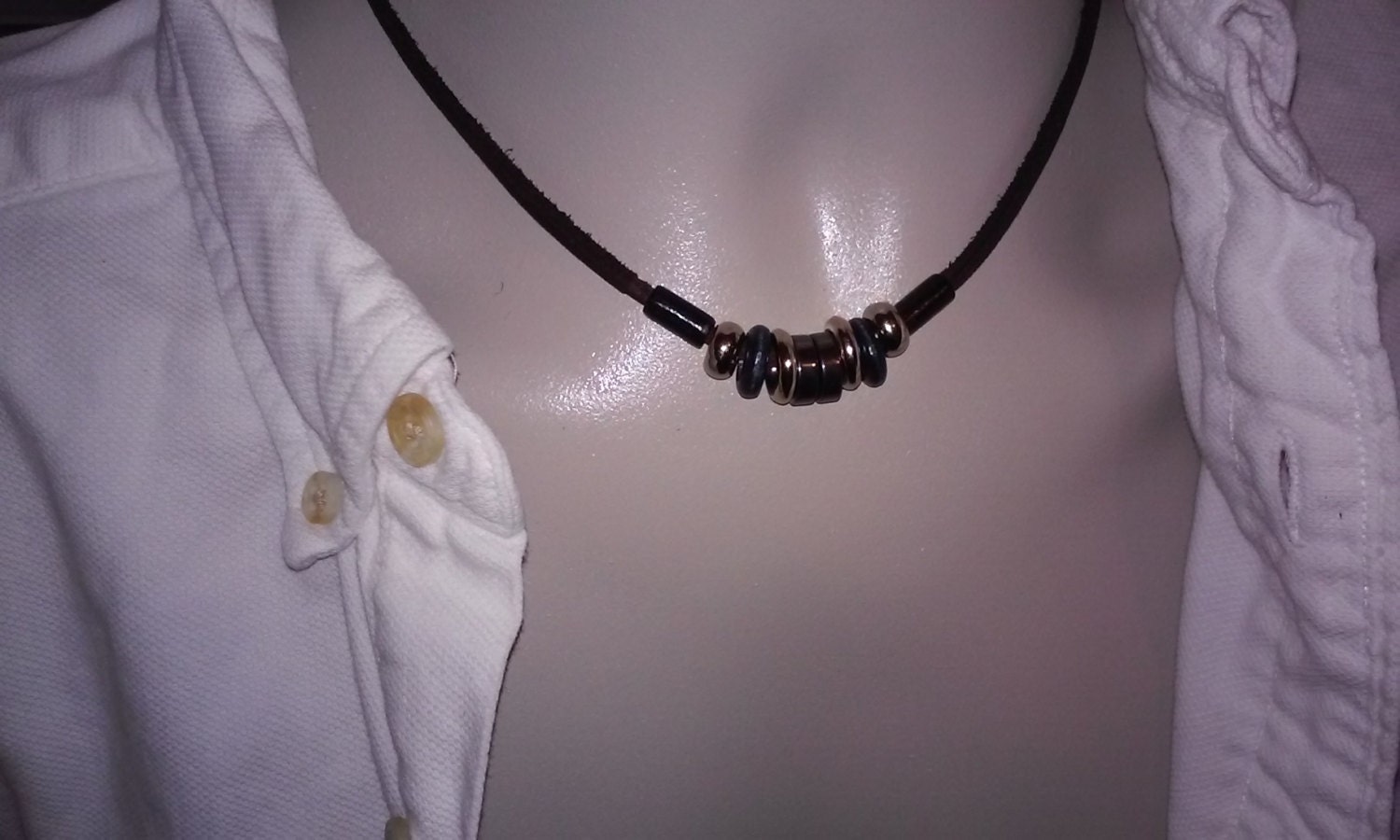 Mens necklace surfer necklace authentic leather by OriginalArtt