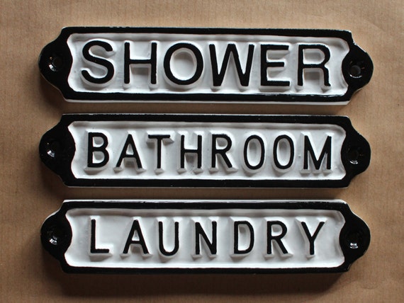 Shower l Bathroom | Laundry Signs - Toilet WC Antique Shabby Chic ...