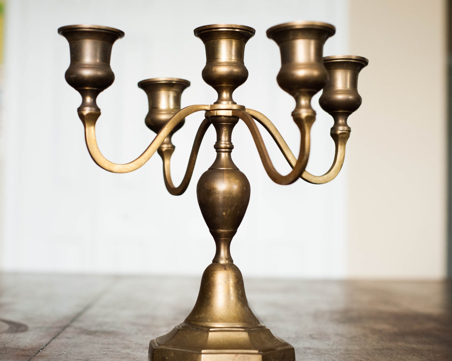 Vintage Brass Candelabra 5 Candle Holder by WindstoneVintage