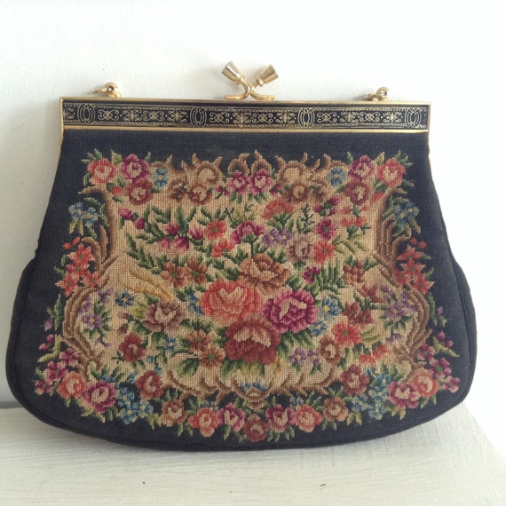 Vintage Tapestry Clutch Bag/Needlepoint Bags. Vintage Hand