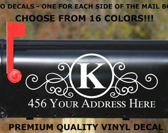 Custom Personalized Vinyl Mailbox Decal #4 - Set of 2 - 16 Colors To Choose From!