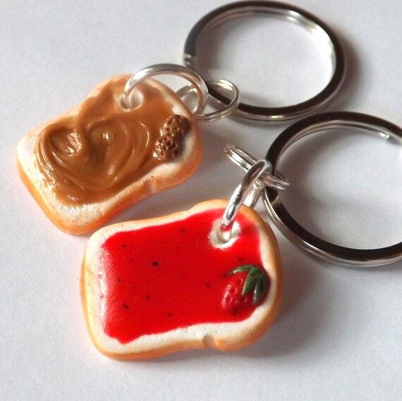 Peanut Butter Jelly Keychains Best Friend by PitterPatterPolymer