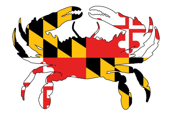 Items similar to Maryland - Crab Flag (white background) (Art Prints ...