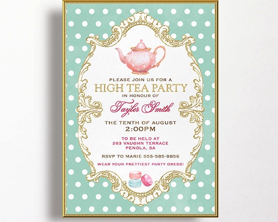 High Tea Party Invitations 9