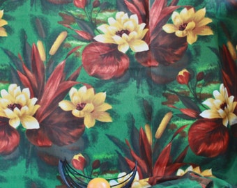 Vintage deco fabric 50s NOS unused 47.2'' x 126'' width x height