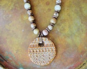 Serpentine necklace-Kazuri necklace-tribal necklace-summer trends necklace-brass necklace-boho necklace