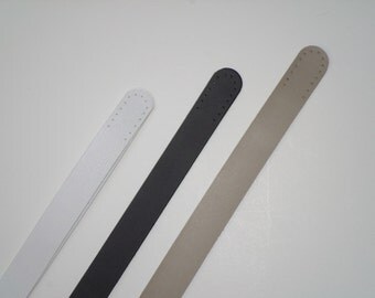 1 pair (2 pcs) PU Leather Faux Leather Bag Handles Classic Belt Purse Straps Handbag Replacement Straps 25" in Black, White, Khaki