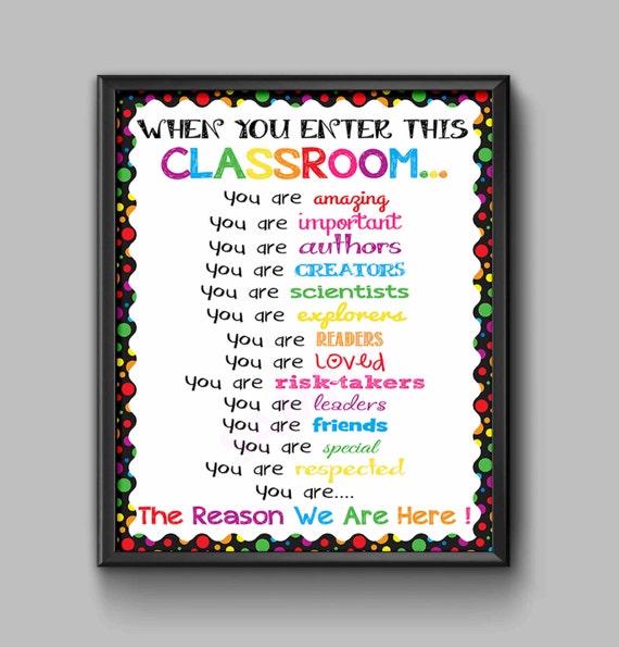 When You Enter This Classroom Sign INSTANT DOWNLOAD Classroom