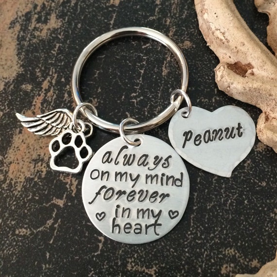 Loss of Pet Keychain Pet Memorial Personalized Name Charm