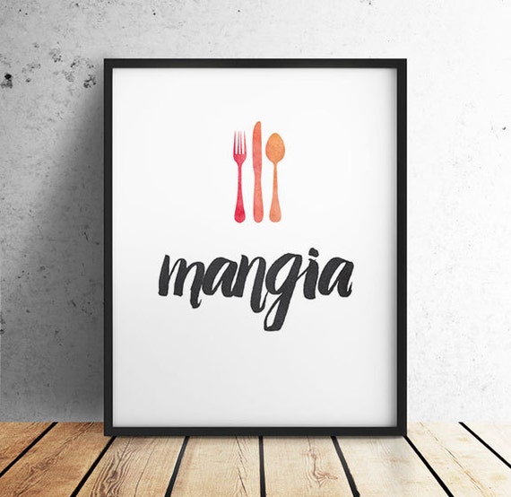 Kitchen Kitchen Decor Mangia Eat Kitchen Sign by off2market