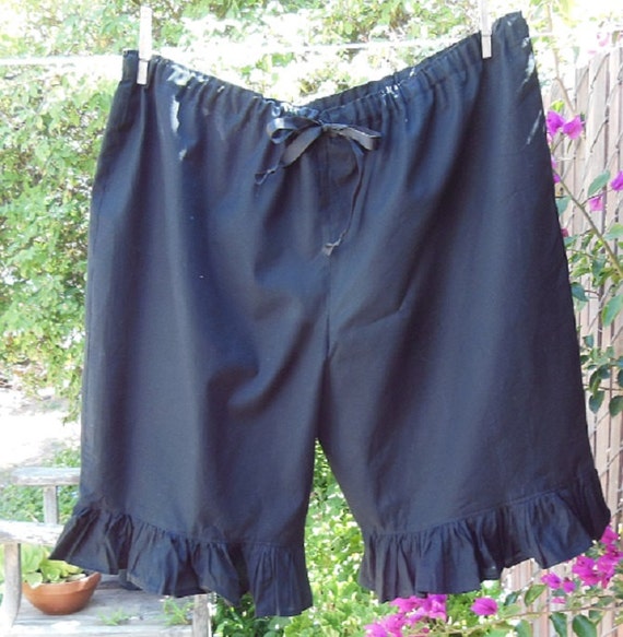Womens BLOOMERS Tap Pants Size 3X Black Cotton Drawstring