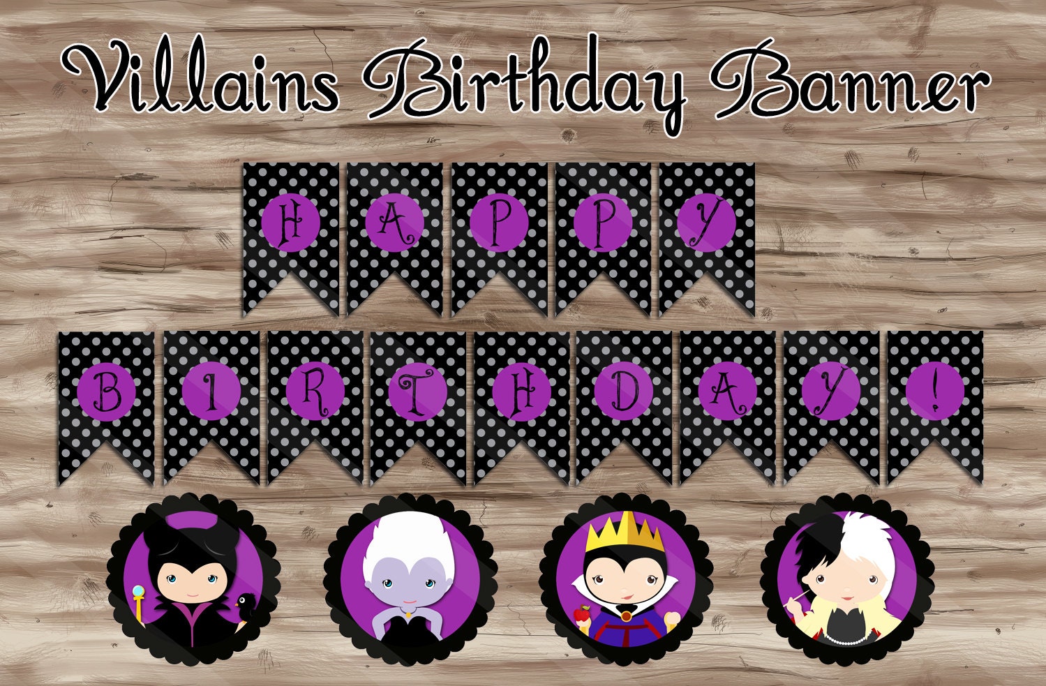 Disney Villains Birthday Banner Disney Villains Birthday
