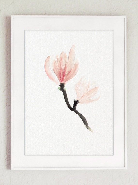 Magnolia Wall Art magnolia watercolor painting pink floral wall art print Magnolia Wall Art magnolia watercolor painting pink floral wall art print