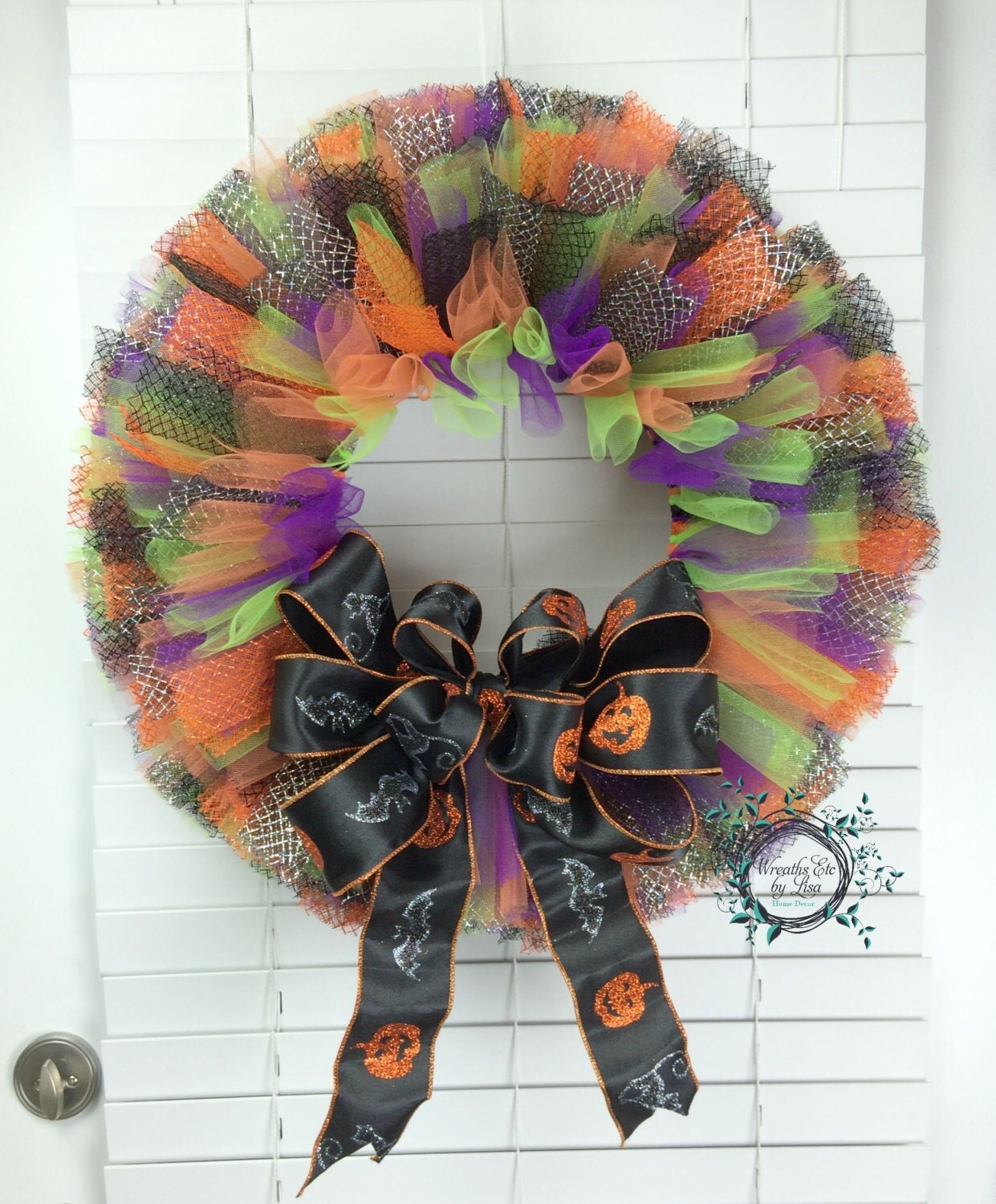 Halloween Tulle Wreath Halloween Decor Door Decor Tulle