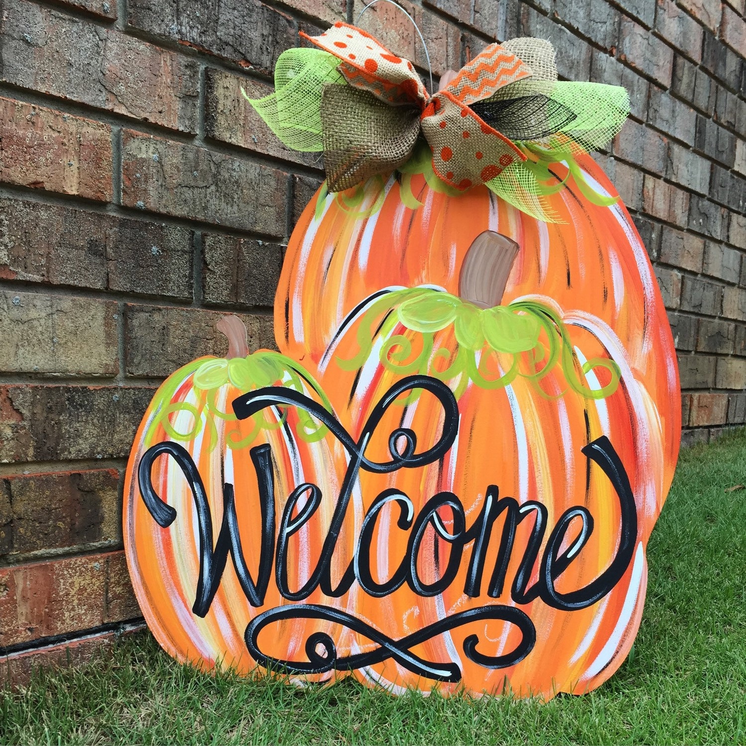 Pumpkin Door Hanger Fall Door Hanger Welcome Door Hanger