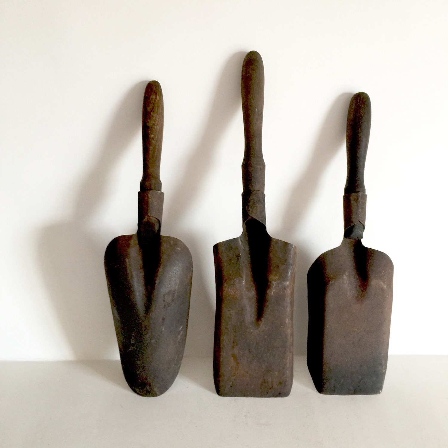 French Antique Grain Scoop Hand Shovel Iron and Wood Scoop