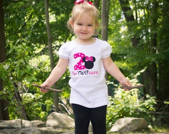 Pink polka dot minnie mouse birthday outfit - 2nd birthday shirt - custom birthday shirt