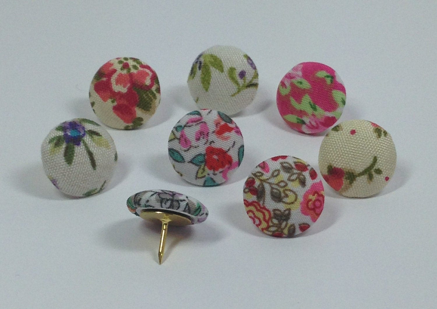 Decorative Push Pins Fabric Drawing Pins Floral Drawing