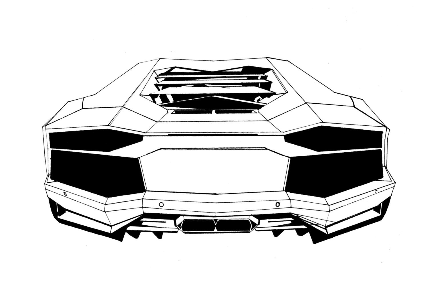 car drawing lamborghini aventador