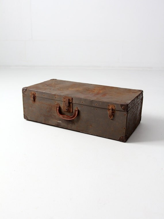 vintage metal luggage suitcase