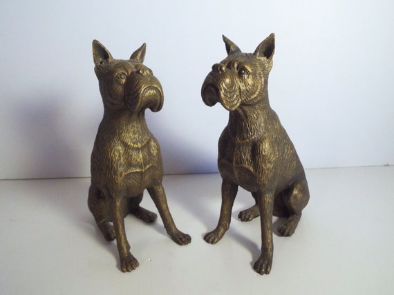 metal boxer dog statue