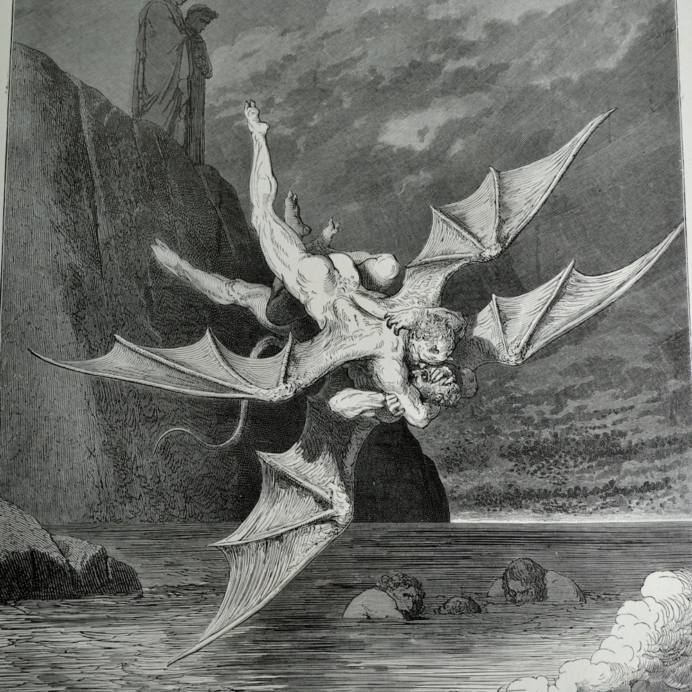 1903 Gustave Dore Engraving Dante Inferno Book Illustration