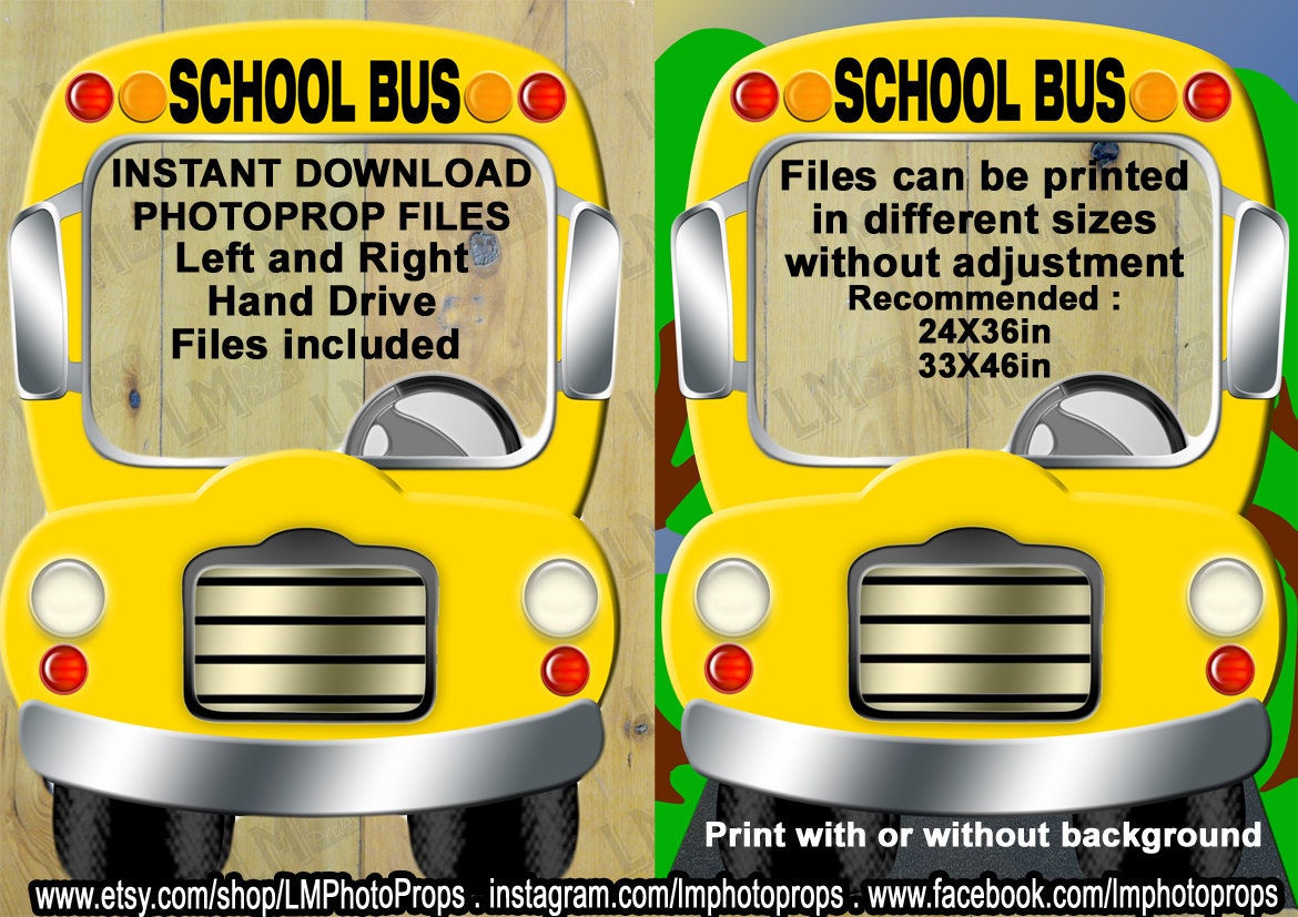 Photo booth bus | Etsy - Yellow School Bus Photo Booth Prop - School Bus Prop, Yellow School Bus  Prop, Bright Yellow Bus, Photobooth DIY Instant Download PRINTABLE