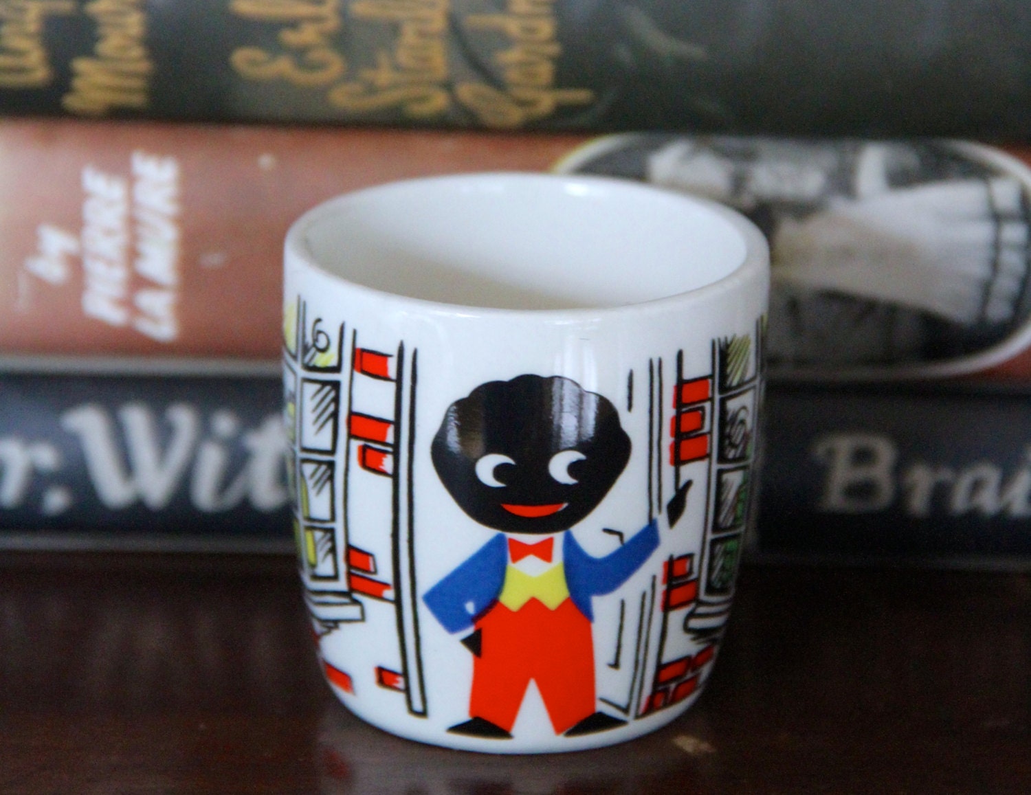 Rare Vintage “Gollywog” egg cup by James Robertson & Sons Haute Juice