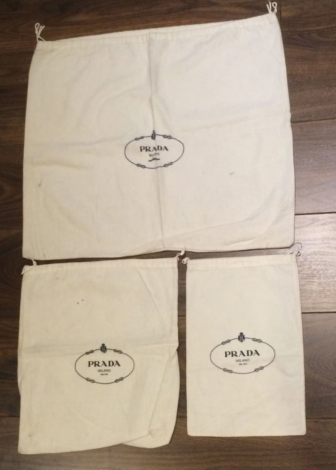 Genuine Prada Designer Dust Bags Storage Protector Handbags