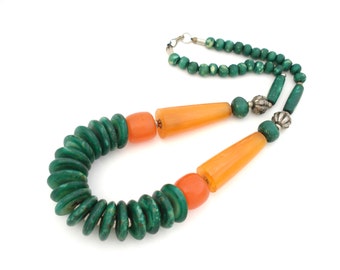 Tibetan Amber Nepalese Yak Bone Necklace Genuine Nepalese Jewelry Collectible Tibetan Large Amber Necklace