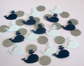 230 Nautical Confetti Whale Confetti Baby Shower Confetti It's a Boy Confetti Beach Confetti Coastal Sea Party Whale Decoration