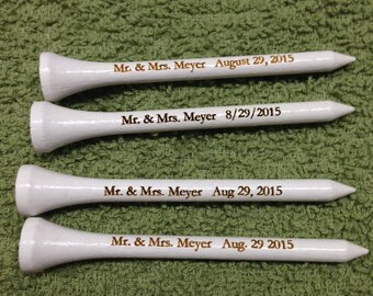 Set of 100 Personalized Golf Tees - Laser Engraved - 2.75 inch - Custom Golf Tees